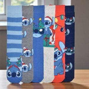 Disney Lilo & Stitch 6 Pack Unisex Casual Crew Socks Multicolor One Size